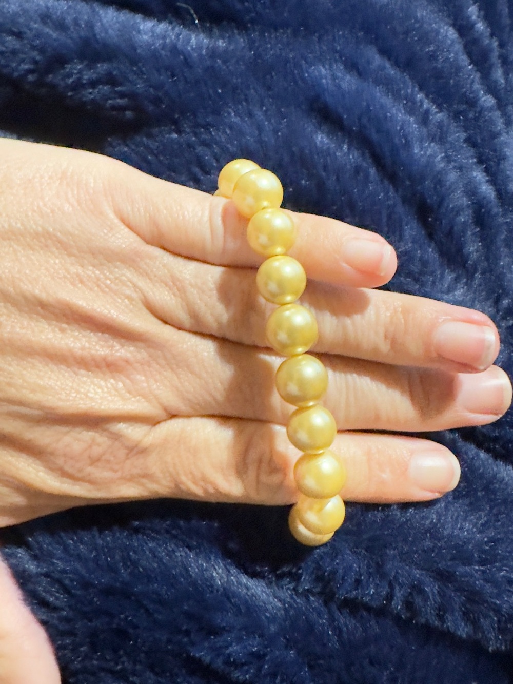 Rustic Cuff Golden Pearl Stretch Bracelet